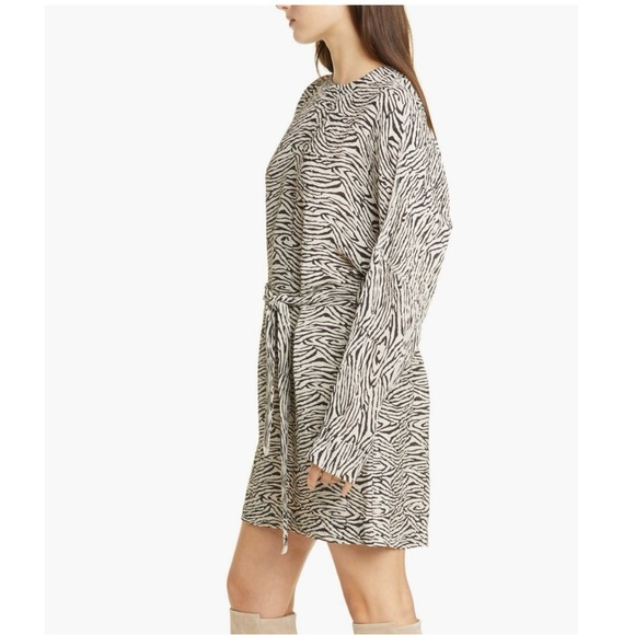 Nanushka Hierro Zebra Print Long Sleeve Minidress, Small - Picture 3 of 14